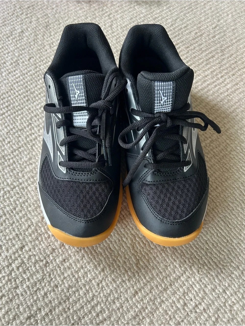 Mizuno Black Sneakers with Gum Outsole and Silver Accents